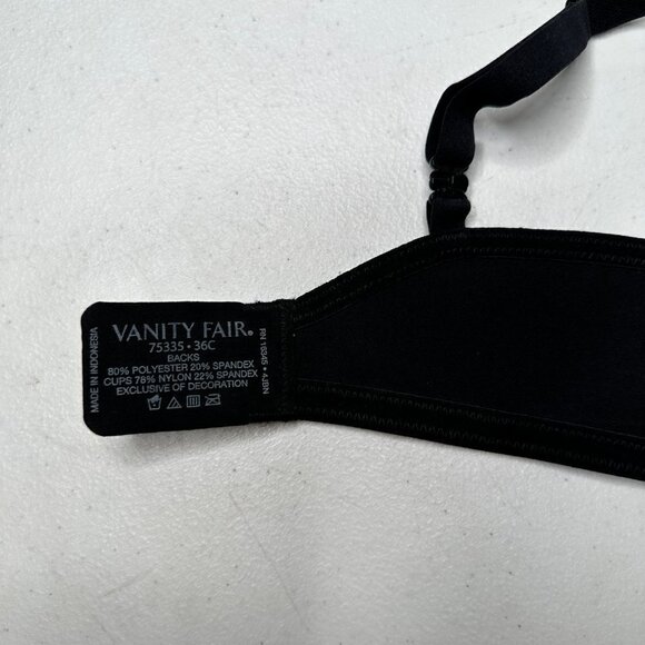 NEW Vanity Fair Black Lightly Lined Underwire Bra Size 36C - Picture 6 of 6